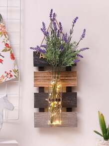 ROMWE 1 件壁挂式四季水培花盆花瓶 - 木制悬挂装饰，适用于家庭、酒吧 - 室内水上花园墙壁艺术，适用于客厅、卧室、办公室、家居装饰 - 彩色 - 查看 3