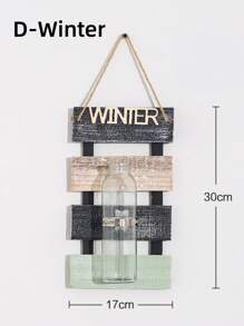 ROMWE 1 件壁挂式四季水培花盆花瓶 - 木制悬挂装饰，适用于家庭、酒吧 - 室内水上花园墙壁艺术，适用于客厅、卧室、办公室、家居装饰 - 彩色 - 查看 7