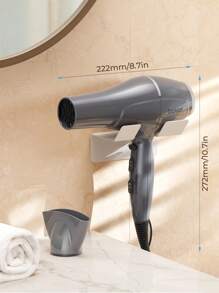 JMMO High Powered Salon Grade Hair Dryer With 3 Gear Adjustable Temps, Equipped With 2 Different Sized Nozzles, Ions For Less Frizz, Suitable For Home And Professional Salon Use, Grey-EU Plug - Dark Grey - View 6