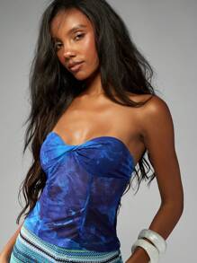 MISSGUIDED Abendtop im Korsagen-Stil mit herzförmigem Ausschnitt, geraffter Vorderseite, aus Satin für Party, Club, Hochzeitsgäste, halbformelle Anlässe