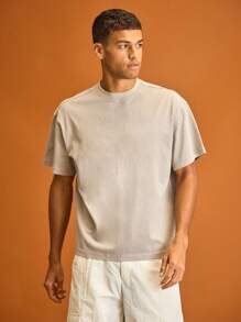 Musero 圆领宽松短袖品牌细节印花T恤，春夏必备单品 - 灰色 - 查看 1