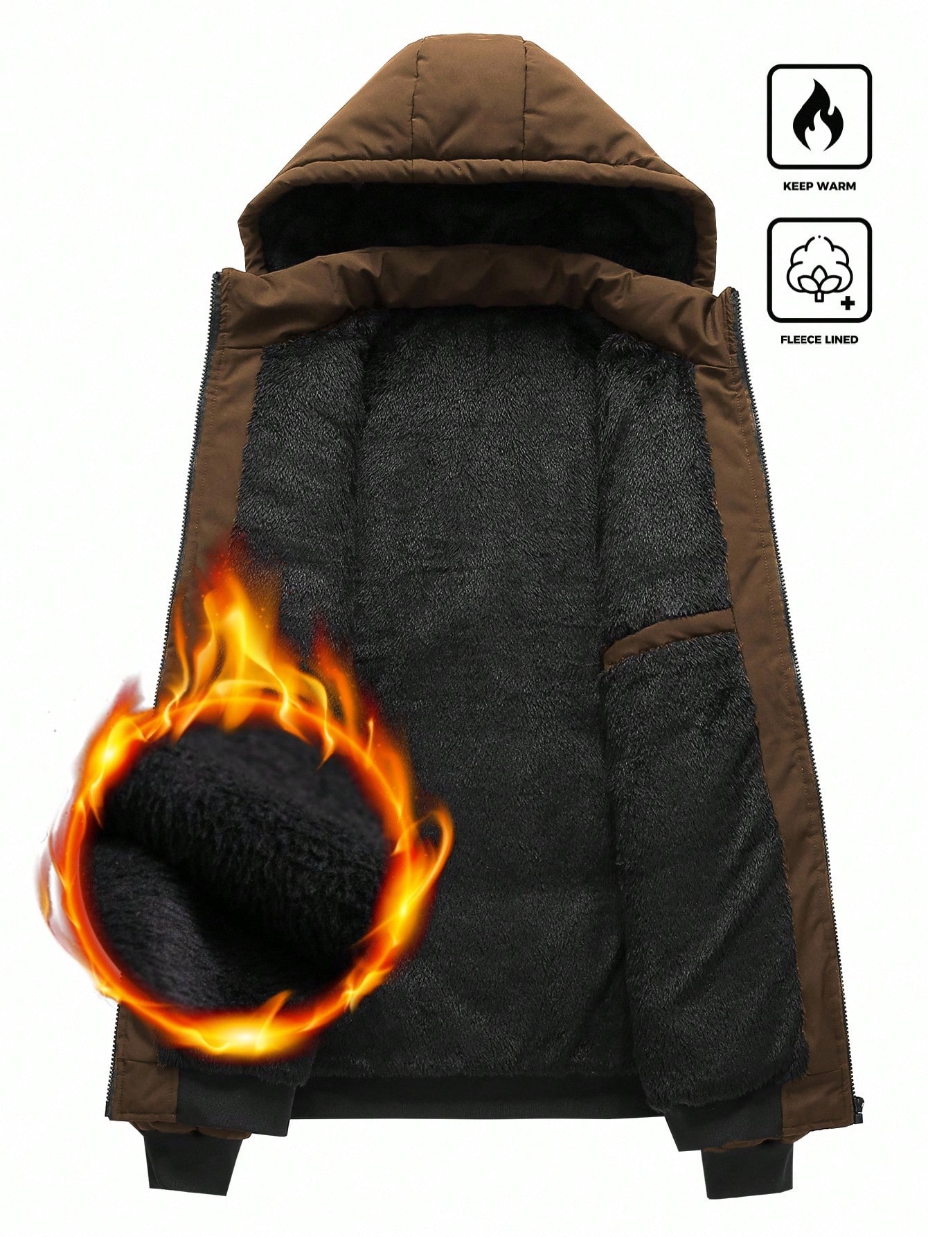 Manfinity Homme معطف رجالي كاجوال بسيط أحادي اللون...