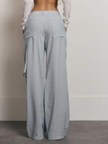 MUSERA 宽松低腰条纹工装裤，可爱夏季度假休闲性感优雅少女风街头服饰，适合女性办公室穿着，秋季返校季也适用。 - 彩色 - 查看 4