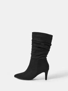 CUCCOO BIZCHIC Fashionable Pointed Toe Pull-On Mid-Calf Women's Boots For Summer Vacation Shoes Summer Elegant Basics Business Casual Business Chic Spring Shoes Spring Break Easter