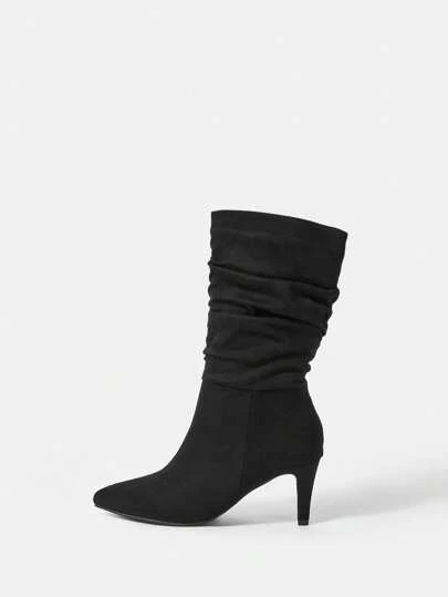 CUCCOO BIZCHIC 时尚尖头套穿中筒女靴夏季度假鞋夏季促销优雅基础款商务休闲商务时尚圣诞节秋季新年假期