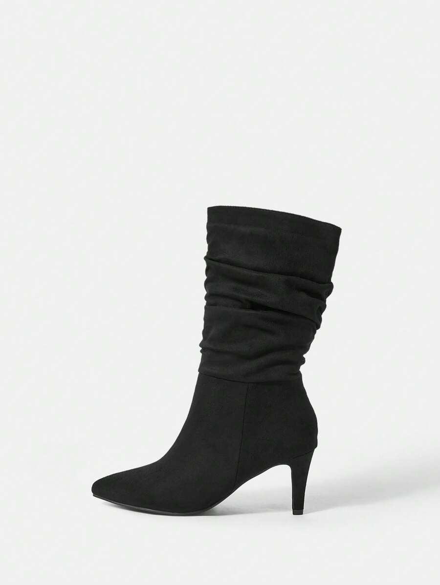 CUCCOO BIZCHIC Fashionable Pointed Toe Pull-On Mid-Calf Women's Boots For Summer Vacation Shoes Summer Elegant Basics Business Casual Business Chic Spring Shoes Spring Break Easter