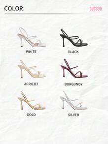 CUCCOO BIZCHIC Woman Shoes White High Heel Sandals Wedding Shoes For Summer Graduation Heels Prom Heels Vacation Shoes Summer Elegant Basics Business Casual Business Chic Spring Shoes Spring Break Easter For Christmas - White - View 8