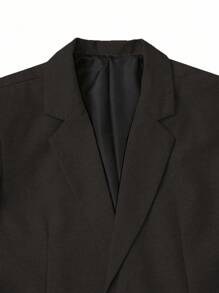 Calvornis Bộ vest công sở nam màu trơn một hàng khuy dài tay và quần dài - màu đen - Xem 6