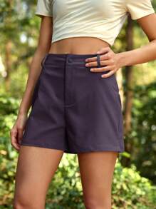 In My Nature 女士宽松休闲多功能户外短裤，带口袋，适合跑步、徒步等各种户外活动。 - 紫羅蘭色 - 查看 5