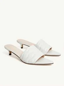 CUCCOO CHICEST Pre-Pointed Toe Stilettos High Heel Sandals For Women, Versatile - White - View 8