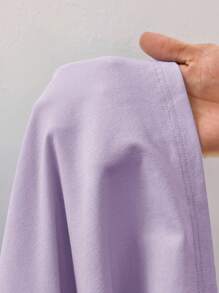 Solflare Plus Size Beach Vacation,Casual Daisy Embroidered Short Sleeve T-Shirt,Summer Spring Tops - Purple - View 6