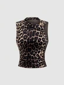 Sweetra Women's Ruffle Detail Slim Fit Tank Top, For Summer - Multicolor - View 5