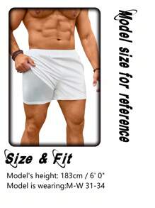 Manfinity Swimmode Shorts casuales de hombre con cintura con cordón y estampado para la playa
