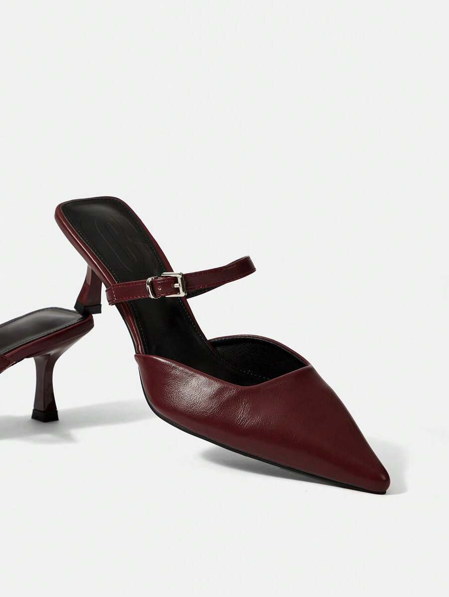 CUCCOO BIZCHIC Ls-311-4 Wine Red Ladies' Pointed Toe High Heels For Summer Graduation Heels Prom Heels Vacation Shoes Summer Elegant Heels Elegant Basics Business Casual Business Chic BURGUNDY Heels Spring Shoes Spring Break Easter For Christmas Valentine's Day - Burgundy - View 1