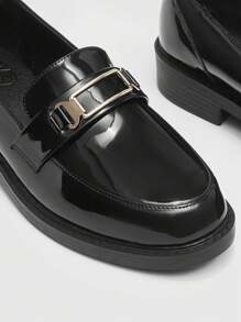 CUCCOO BIZCHIC Woman Shoes Minimalist Fashion PU Leather Black Versatile Flat Shoes Vacation Shoes Summer Elegant Basics Business Casual Business Chic Spring Shoes Spring Break Easter For Christmas - Black - View 6