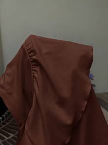 SHEIN EZwear 大码女式巧克力棕色短款 A 字裙，蛋糕风格 - 巧克力棕 - 查看 8