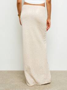 AiiRZ Glamorous Sequin Maxi Skirt Form Fitting Evening Party Cocktail Holiday Celebration Wedding Guest New Years Sparkle Floor Length