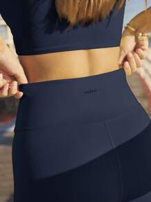 Aralina Leisurewear Summer Yellow Ruche Front Bike Short Ruffle Top Two Pieces Set - Navy Blue - View 4