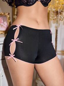 FairyFlirt Quần đùi boxer khoét rỗng thoải mái cho nữ, có thể mặc làm áo khoác ngoài, phong cách Y2K - màu đen - Xem 4