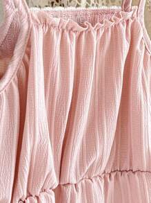 SHEIN Young Girl All Over Pattern Summer Casual Jumpsuit - Pink - View 7