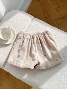 Pantaloncini casual intrecciati a blocchi di colore per ragazze giovani