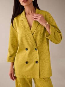 Lilora 秋冬优雅提花双排扣西装外套