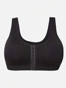 SHEIN 1pc Plus Size Women Seamless Comfortable Front Hook Short Camisole