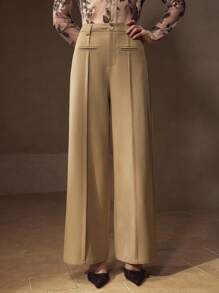 MOTF PREMIUM PINTUCK WIDE LEG SUIT PANTS