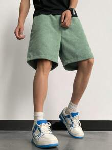 SHEIN Pantalones cortos casuales con textura de rayas para adolescentes, versátiles y cómodos, adecuados para ir al trabajo, la escuela, ocasiones casuales, vacaciones, deportes, primavera y verano