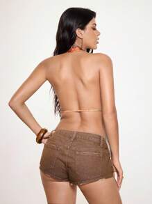 Glamance Samille Feijoli Sexy Lace-Up Tie-Dye Print Backless Top For Women In Western Style Y2K 2000s Cute Top Back To School Club Outfits Women Sexy Flowy Top - Multicolor - View 2