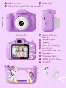 Kids Camera With 64G Memory Card, 1080P HD, 48MP With Video, Kids Birthday Gift, Kids Selfie Camera, Kids Holiday Birthday Gift, Suitable Birthday Gift For Boys/Girls,Toys,Gift For Kids,Gift For Girl