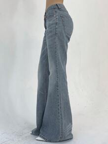 Dazy Tall Tall Women Casual Flare Leg Jeans Low Rise Jeans