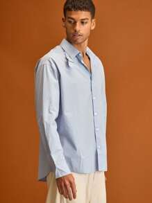 Musero Long Sleeve Button Through Shirt Buckle Shoulder Detailing Spring Summer Holiday Vacation