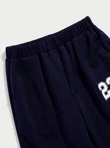 Tween Boys Navy Blue Baseball Jacket,Hoodie & Pants Set,Casual Back-To-School Uniform,Soft Fabric Comfortable Autumn Stylish Outfit For School Wear - Blue - View 8