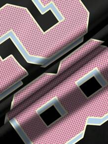 Manfinity Dauomo Áo thun nam phong cách thể thao đại học chấm bi cổ điển kết hợp chữ cái giản dị đường phố - Nhiều màu - Xem 5