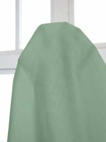SHEIN Clasi Plus Size Women Summer Solid Color Notch V-Neck Batwing Sleeve Loose Shirt - Mint Green - View 7
