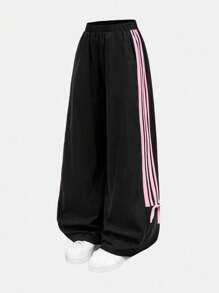 Girlism Teen Girls Streetwear T-Shirt And Sweatpants Co-Ord Set With Letter Print Style Y2k Outfits Y2k Tween Outfit Girl Outfit Set Butterfly Graphic Tee Outfit Black And Pink Outfit