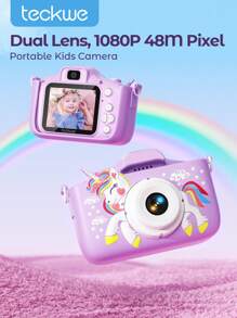 Kids Camera With 64G Memory Card, 1080P HD, 48MP With Video, Kids Birthday Gift, Kids Selfie Camera, Kids Holiday Birthday Gift, Suitable Birthday Gift For Boys/Girls,Toys,Gift For Kids,Gift For Girl