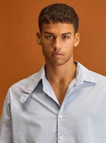 Musero Long Sleeve Button Through Shirt Buckle Shoulder Detailing Spring Summer Holiday Vacation