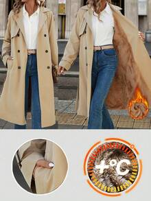 Solivie Casaco Trench de Mulher com Forro Térmico, Leve para Outono e Inverno