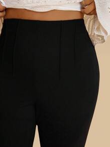 Travachic Plus Size Women Solid Color High Waist Toothpick Design Casual Capri Pants,Holiday Outfits For Women