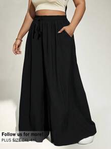 Auralis Quần Resory ống loe cho nữ cỡ lớn màu đen, hoàn hảo cho mùa hè - màu đen - Xem 2