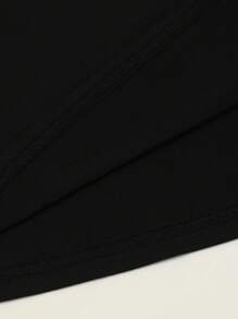 EMERY ROSE 大码夏季休闲日常万圣节鬼魂印花短袖T恤 - 黑色 - 查看 5