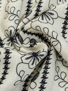 Florisole بنطلون فضفاض كاجوال نسائي بخصر مربوط بسحاب وطباعة زهور - متعدد الألوان - مشاهدة 6