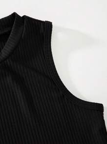 Girls Solid Tank Top & Polka Dot Print Wide Leg Trousers - Multicolor - View 5