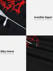 ROMWE Goth 1 pernă decorativă cu păianjen roșu închis, care creează o atmosferă terifiantă și palpitantă. Poate fi folosită pentru a crea vibrații de festival, pentru decorarea casei și ca pernă pentru mașină, decorarea casei.