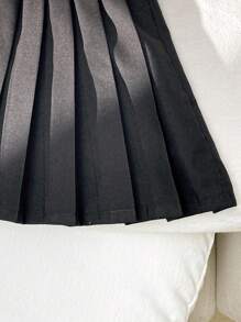 Souflis Souflis 2 件套女婴优雅可爱提花纹理针织长袖 Polo 领开衫上衣和松紧腰百褶裙套装，适合通勤、上学、休闲、度假、运动、家居、6 个月-3 岁、儿童/婴儿服装、返校、所有季节 - 杏色 - 查看 9