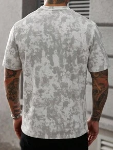 Manfinity LEGND 男士休闲扎染印花短袖T恤，夏季街头风格 - 白色 - 查看 2