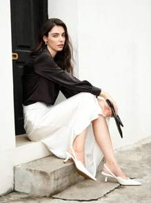 CUCCOO BIZCHIC Giày nữ Ngày lễ tình nhân Thiết kế khóa cài màu trắng Thanh lịch ngoài trời Mũi nhọn Slingback Gót kim tự tháp Giày cao gót cho mùa hè Giày cao gót tốt nghiệp Giày cao gót dự tiệc Giày đi nghỉ Giảm giá mùa hè Trang phục cơ bản thanh lịch Công sở thường ngày Công sở sang trọng Giáng sinh Mùa thu Năm mới Ngày lễ - trắng - Xem 8