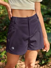 In My Nature 女士宽松休闲多功能户外短裤，带口袋，适合跑步、徒步等各种户外活动。 - 紫羅蘭色 - 查看 4